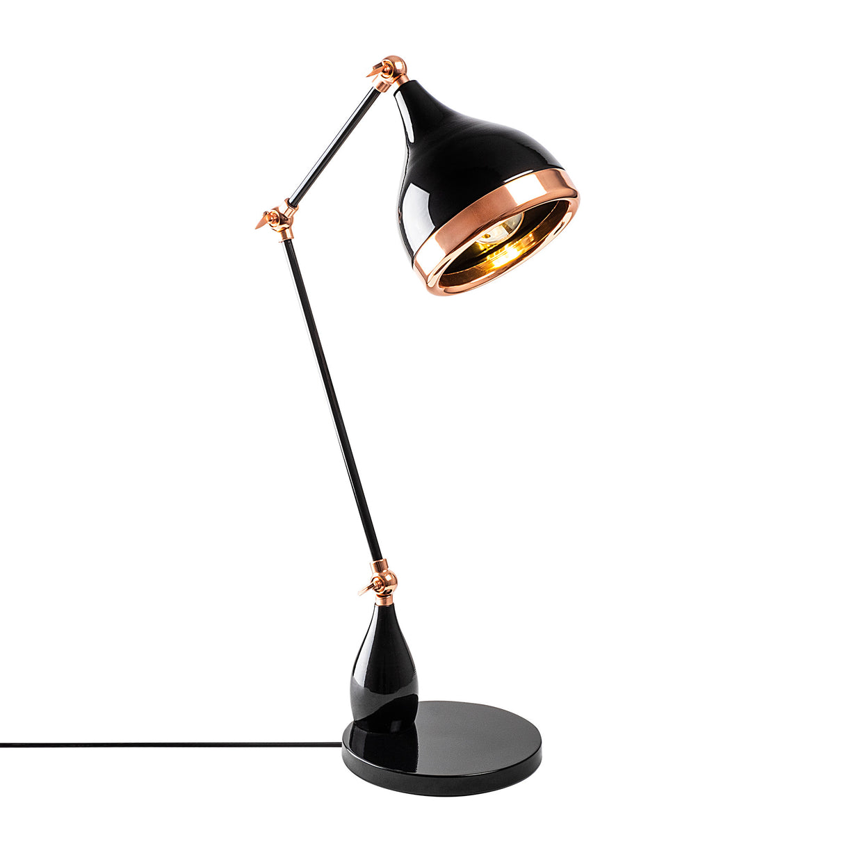 Veioză Yıldo - 7015, Negru - Copper, Ø15x50 cm