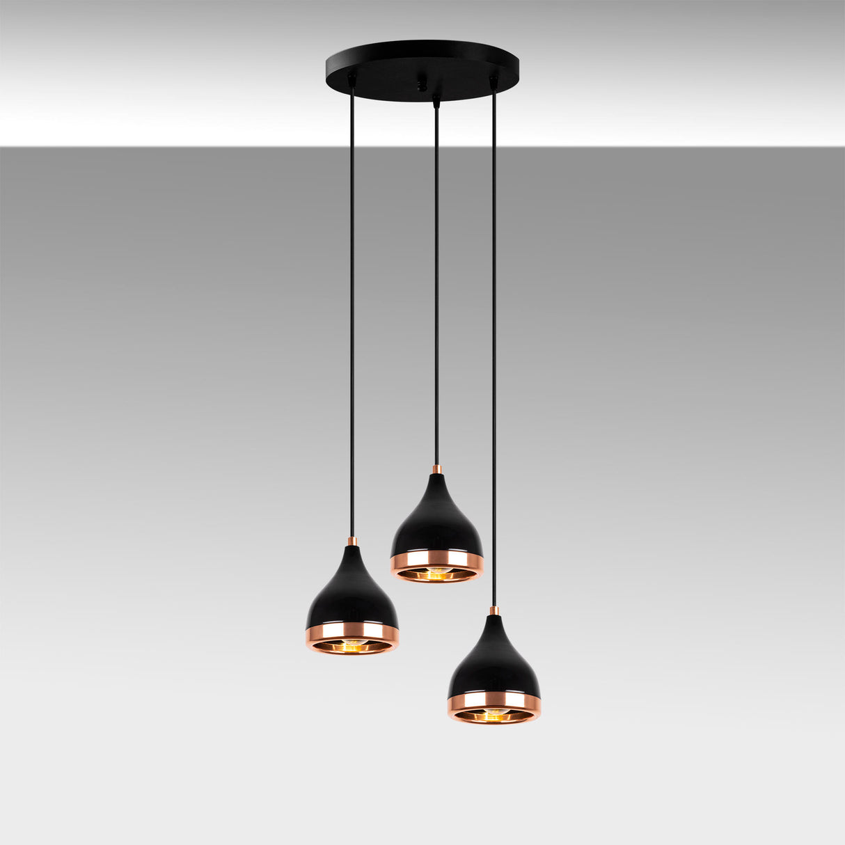 Lustră Yıldo - 7036, Negru - Copper, Ø38x31 cm