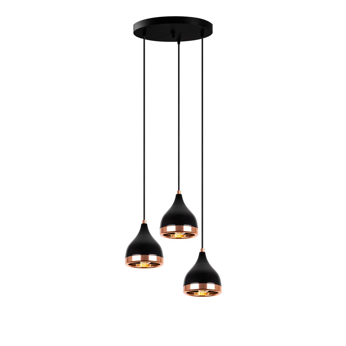 Lustră Yıldo - 7036, Negru - Copper, Ø38x31 cm