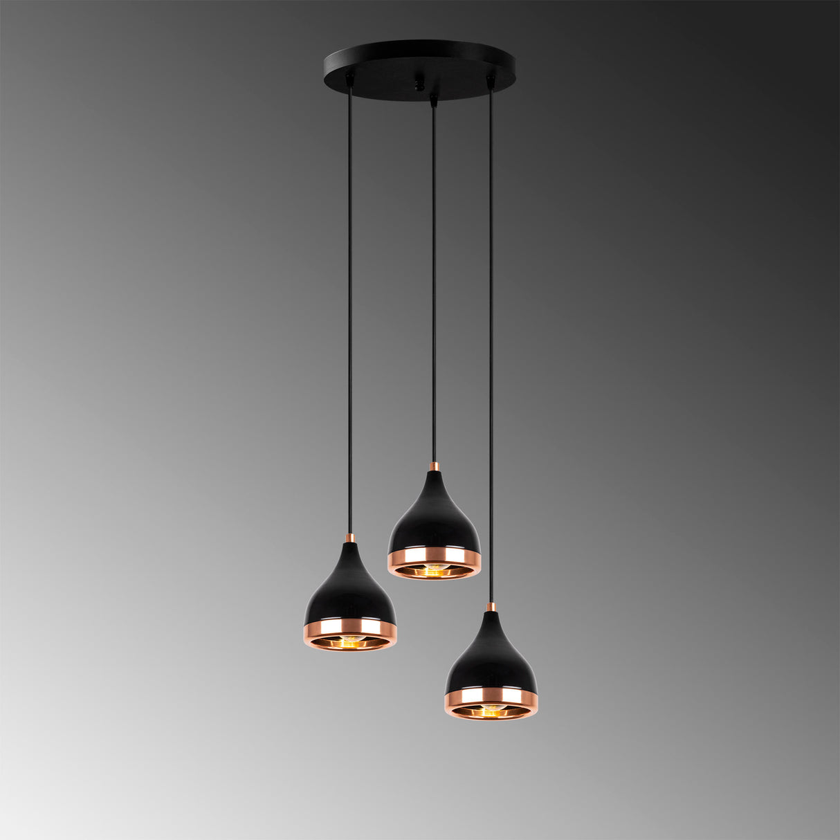 Lustră Yıldo - 7036, Negru - Copper, Ø38x31 cm