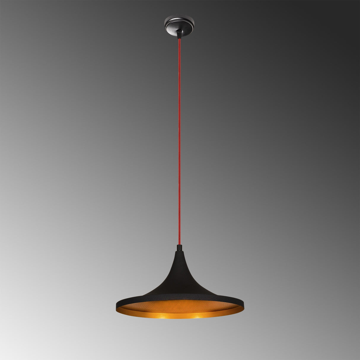 Lustră Elmas - 3531, Negru - Roșu, Ø35x117 cm