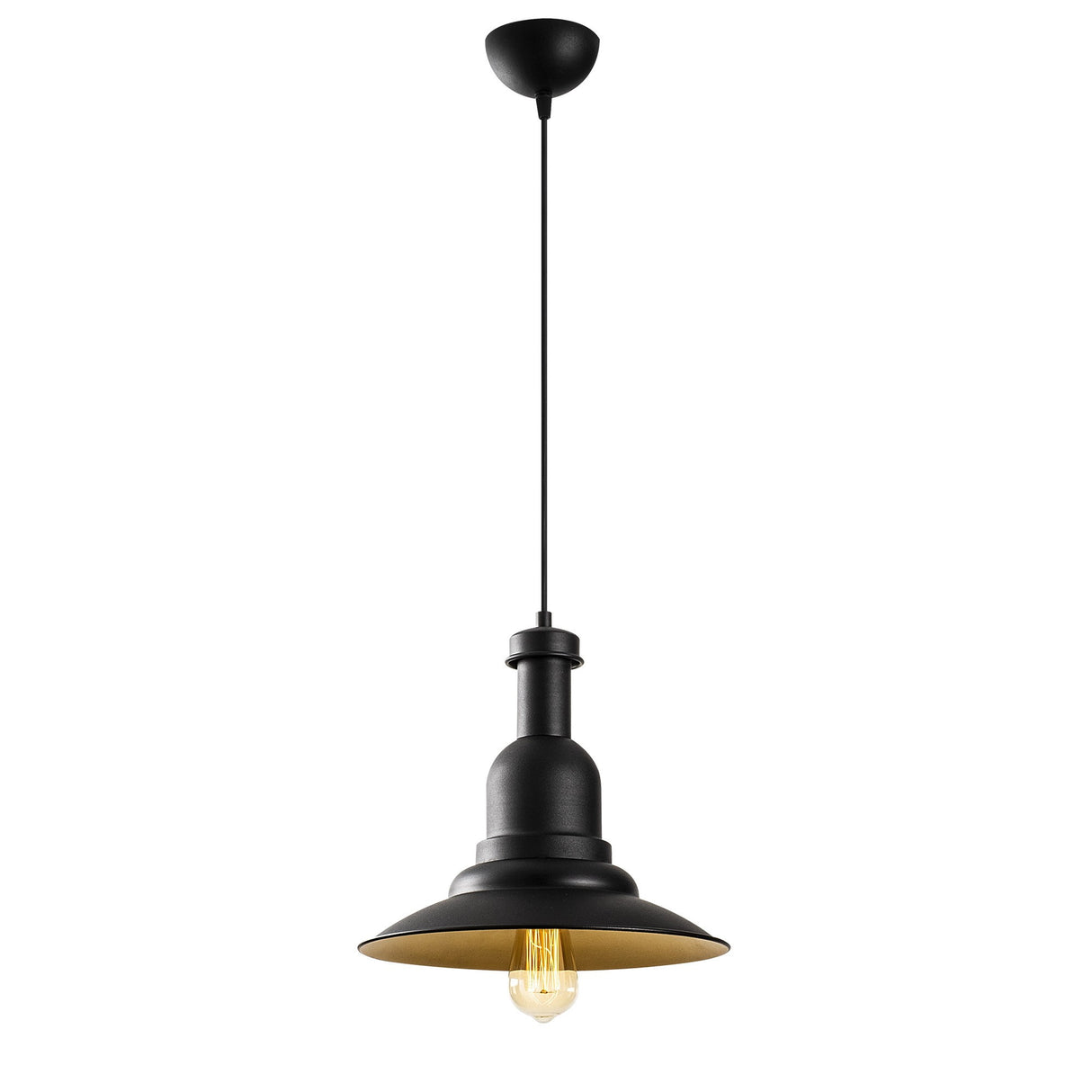 Lustră Sağlam - 3713, Negru - Auriu, Ø33x126 cm