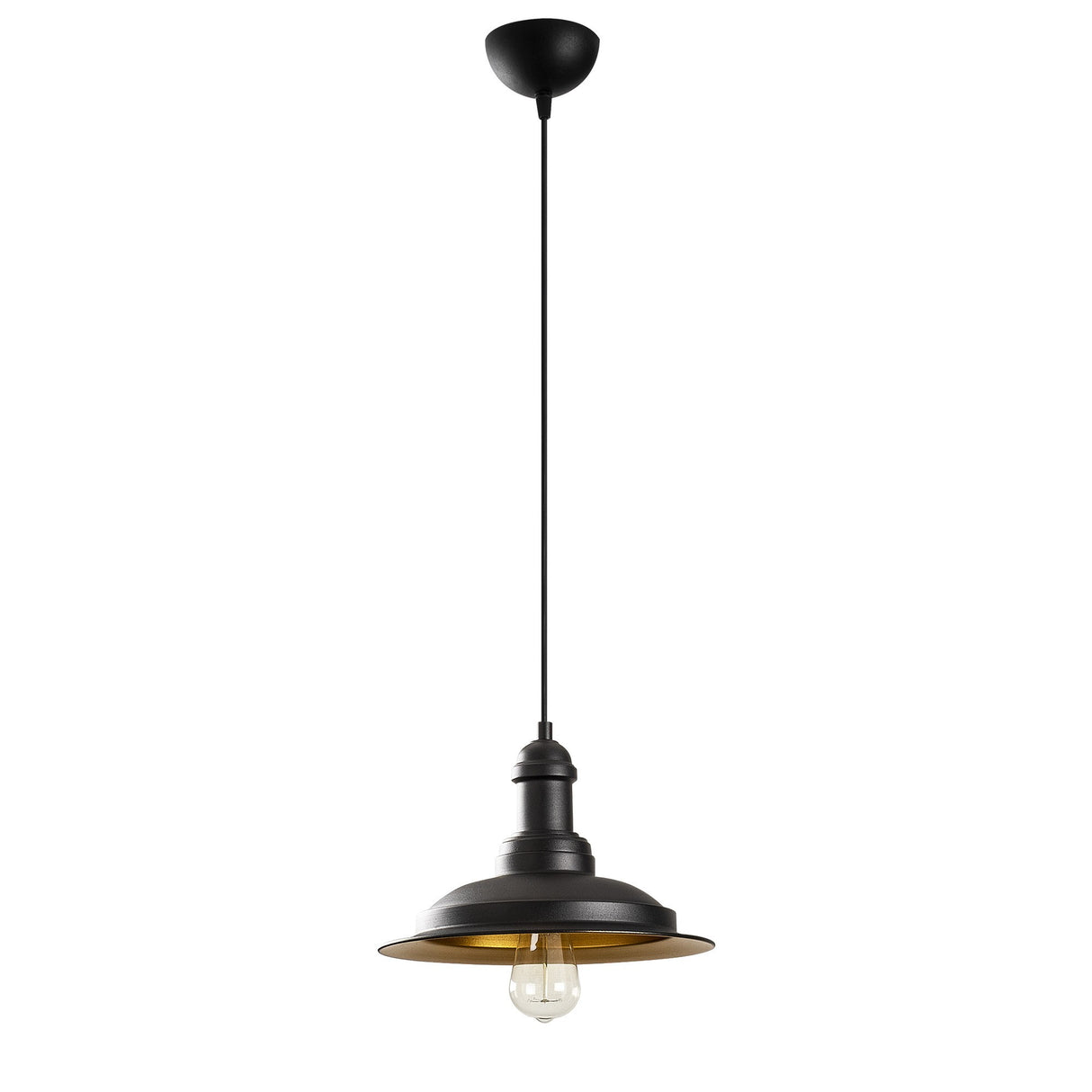 Lustră Sağlam - 3719, Negru - Auriu, Ø30x118 cm