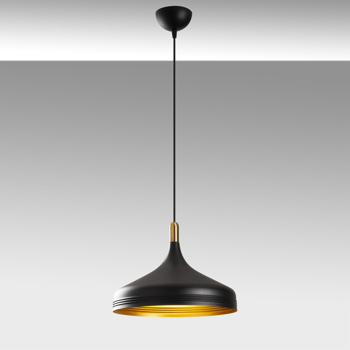 Lustră Sağlam - 3721, Negru - Auriu - Antique, Ø36x124 cm