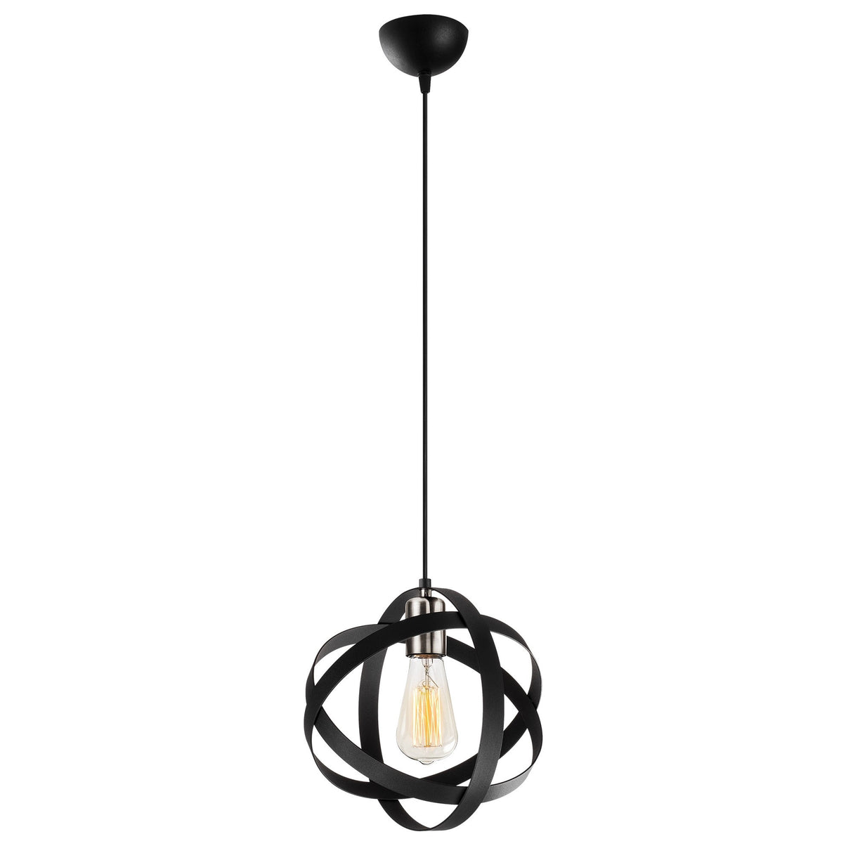 Lustră Gezegen - 6121, Negru - Nickel, Ø25x121 cm