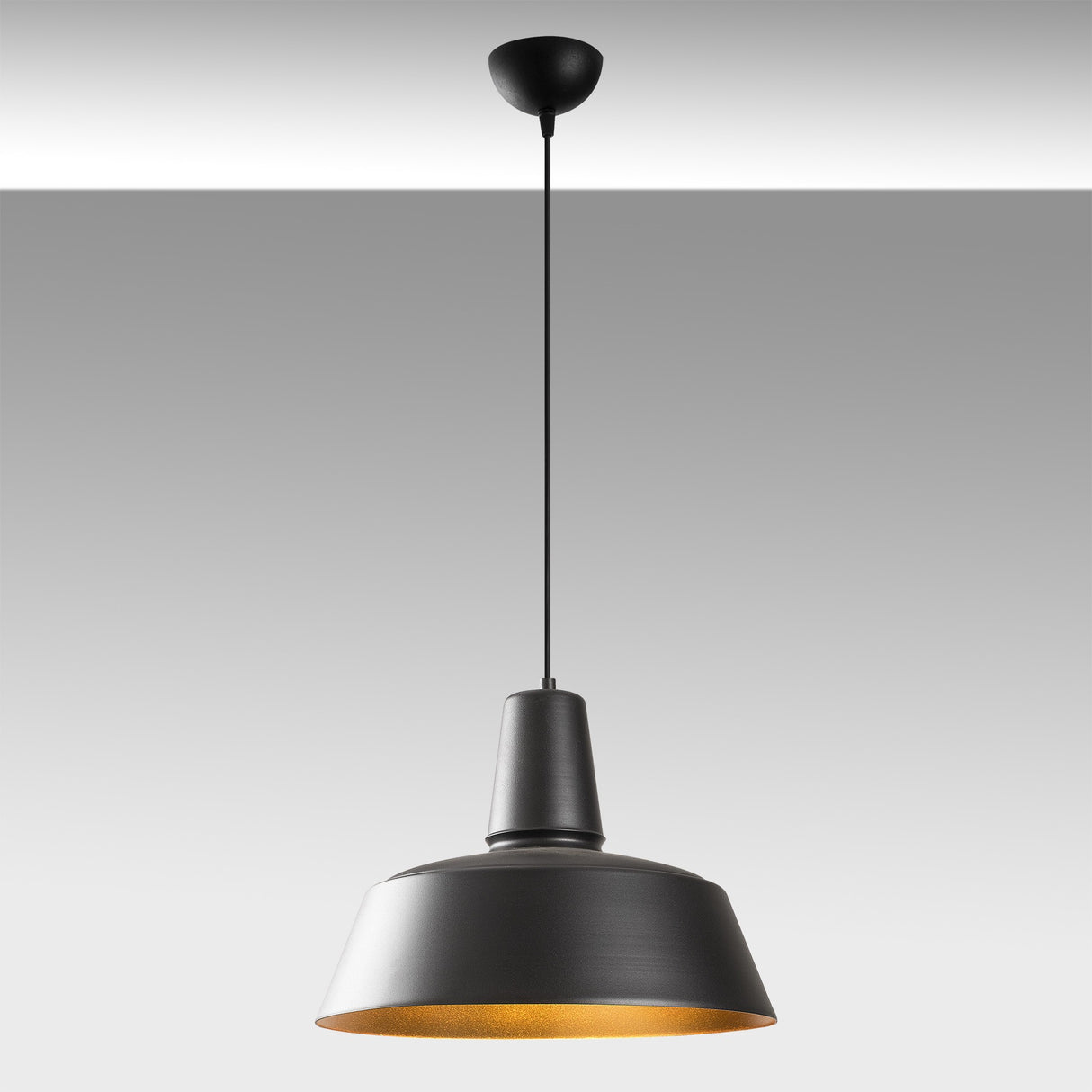 Lustră Sağlam - 3731, Negru - Auriu, Ø40x127 cm