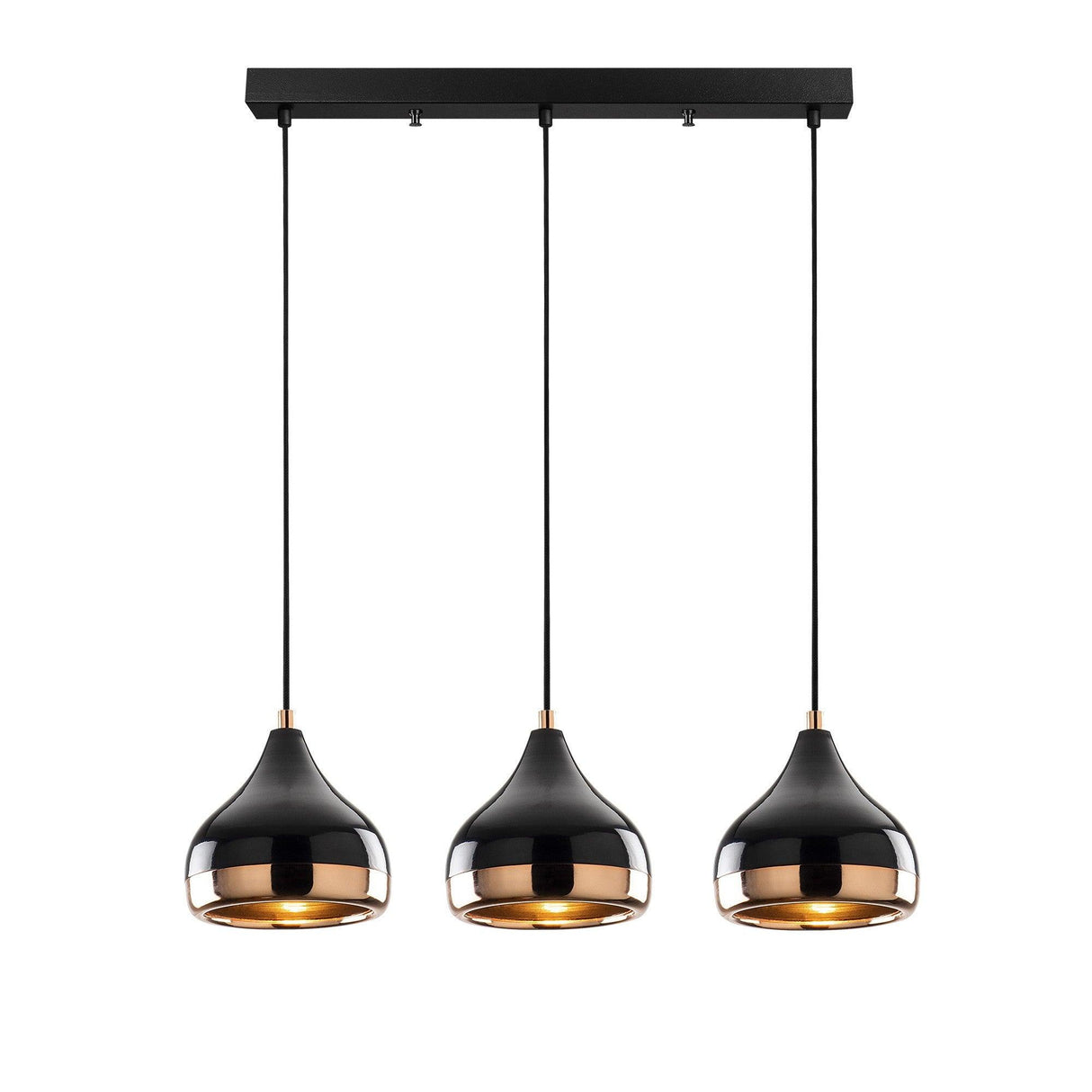 Lustra Glamp cu 3 Capace, Negru