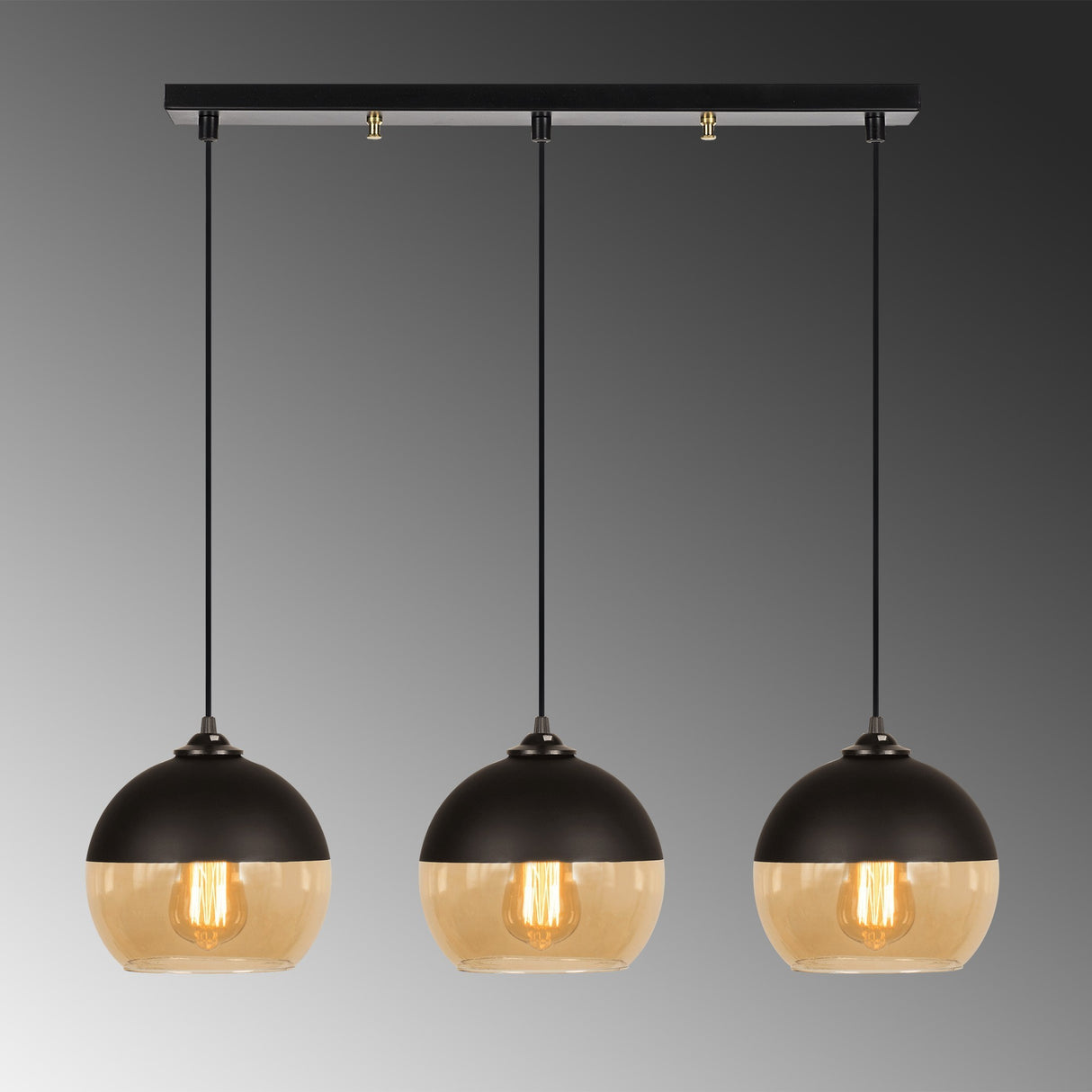 Lustră Camini - MR - 872, Negru - Honey, Ø20x116 cm
