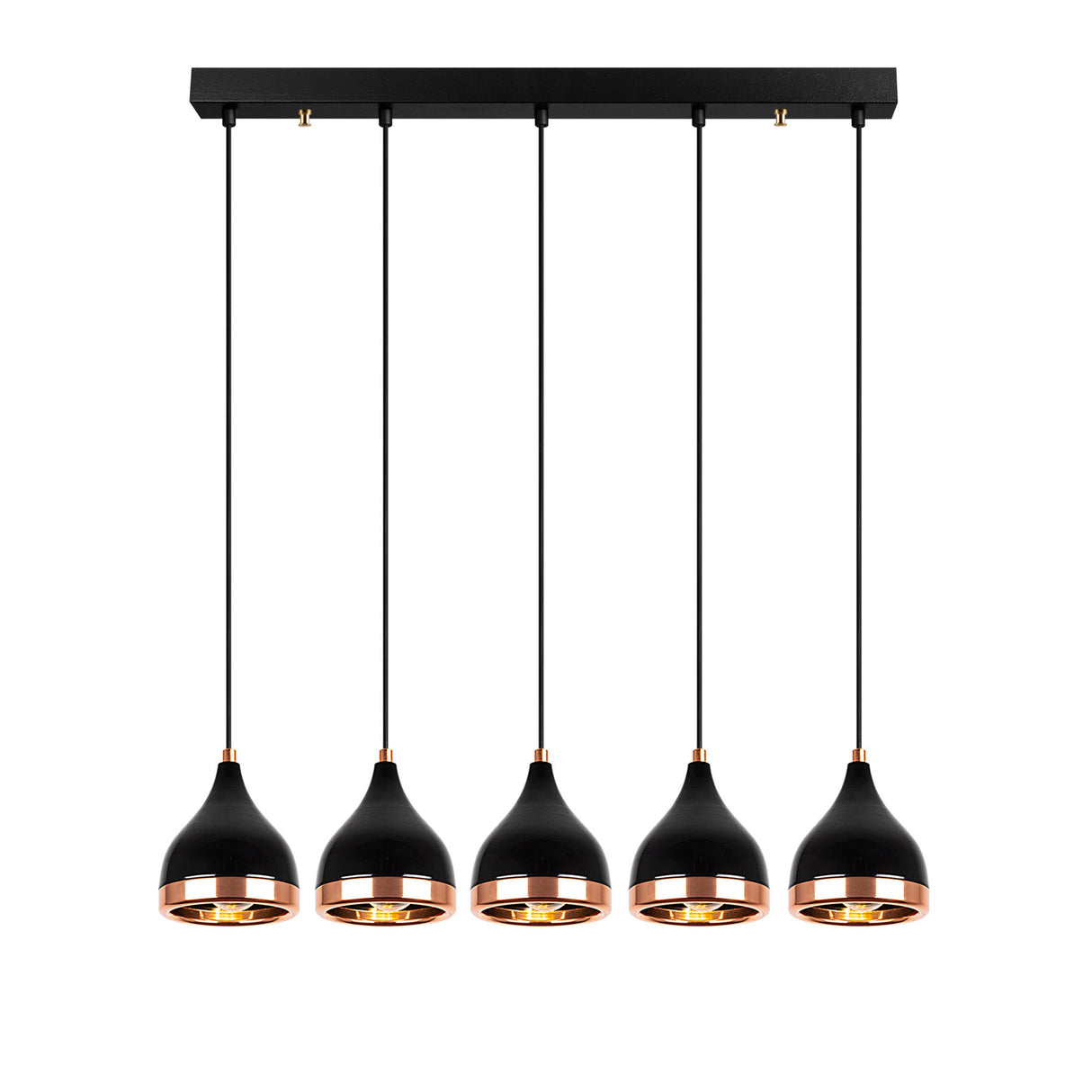 Lustră Yıldo - 7010, Negru - Copper, Ø15x135 cm