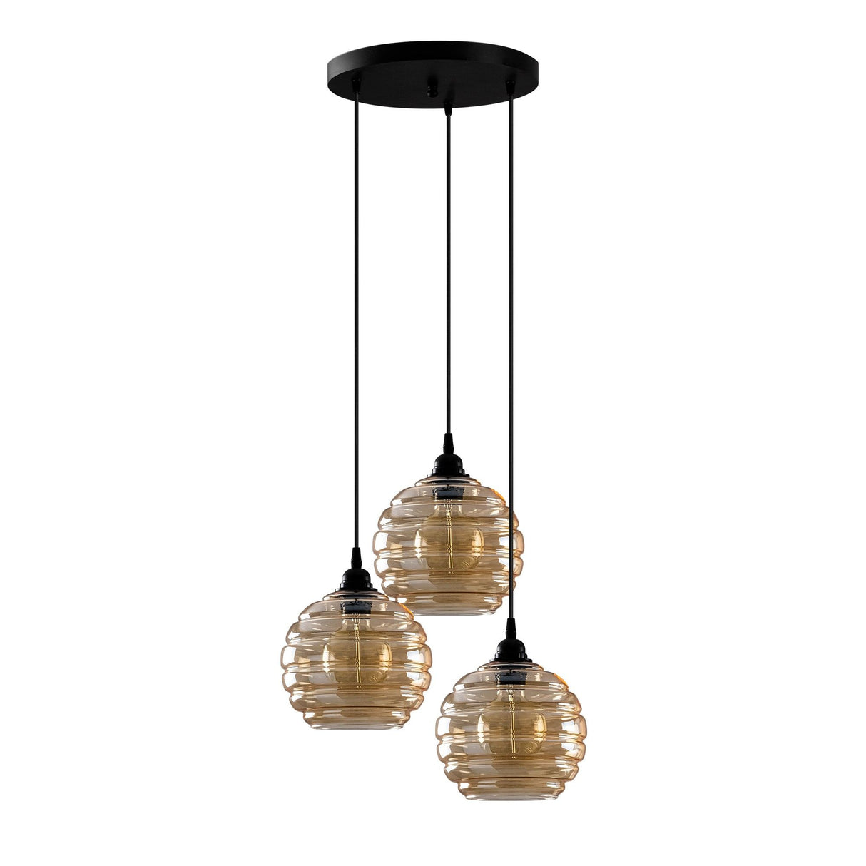 Lustră Gold - 011, Auriu - Negru, Ø20x116 cm