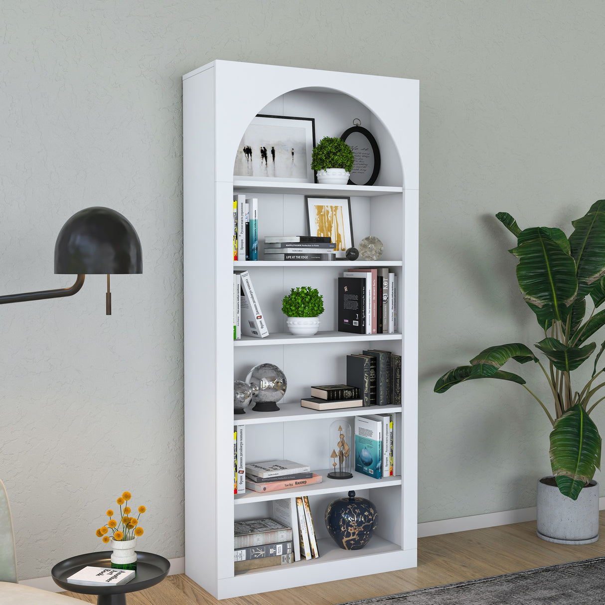 Bibliotecă HC116 - 3142, Alb, 80x32x180 cm
