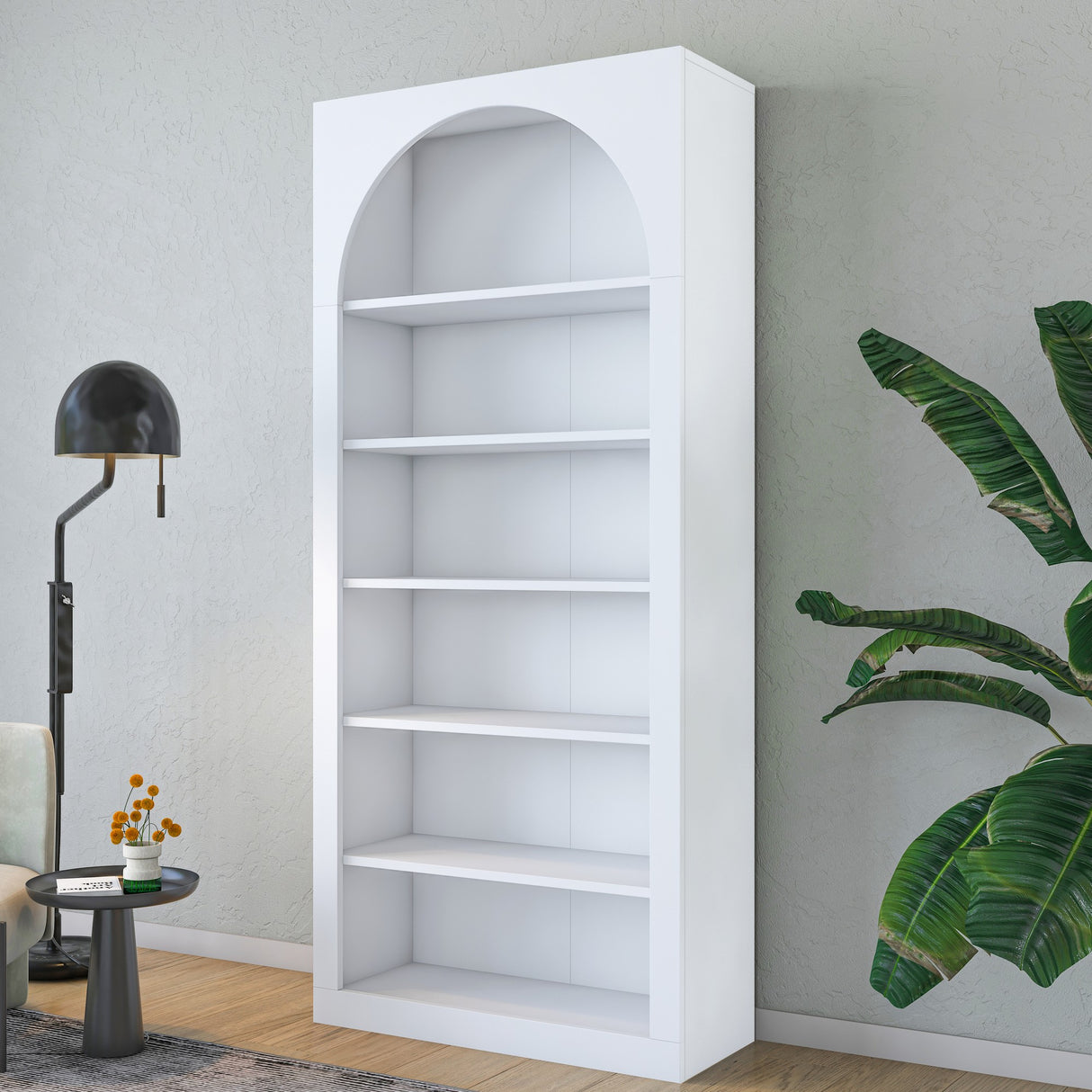 Bibliotecă HC116 - 3142, Alb, 80x32x180 cm