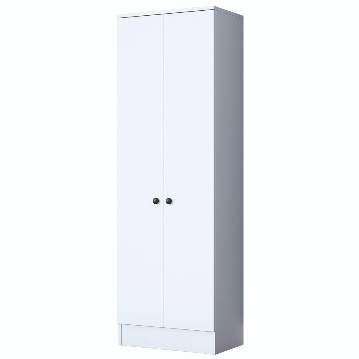 Cuier cu pantofar Mina cu 2 usi, Alb - Nuc, 60 x 183 x 38 cm - Alb, SKU 893RAN1721