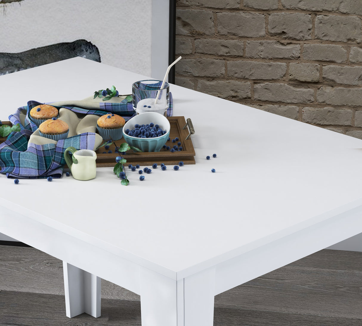 Masă dining T1 - 1533, Alb, 110x72x74 cm