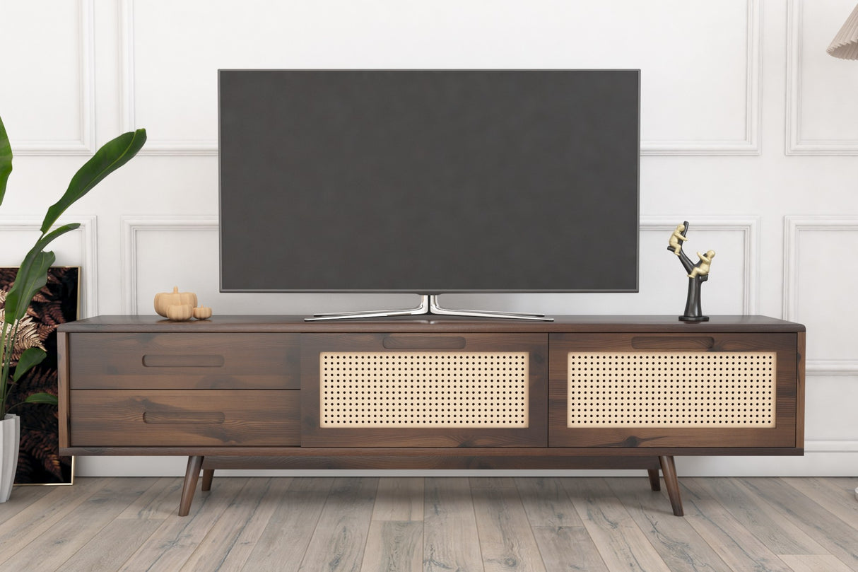 Comodă TV Dz072, Nuc, 180x30x45 cm