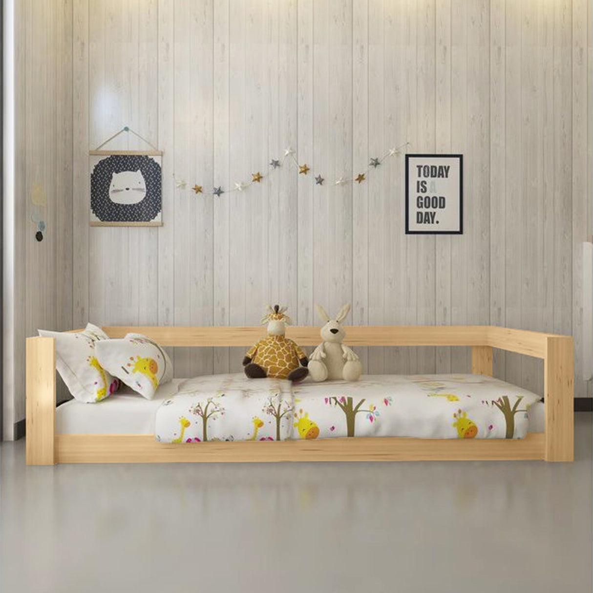 Pat pentru copii Plus 103, Stejar, 196x55x96 cm