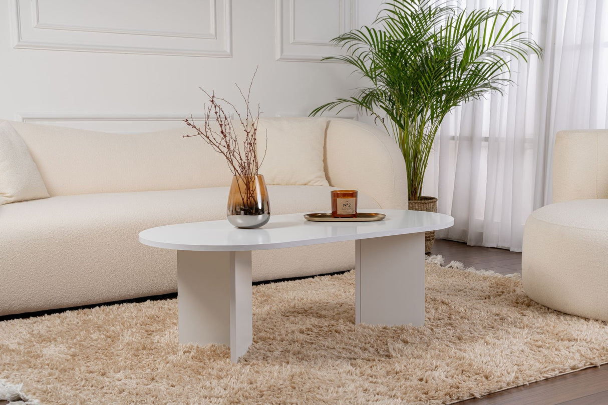 Măsuță de cafea Sable, Diverse culori, 119x60x40 cm - Alb | SKU: 909NRD1108 | Măsuță de cafea Sable, 119x60x40 cm, varianta Alb, produs pentru amenajarea locuinței, disponibil online în România la CasaMob