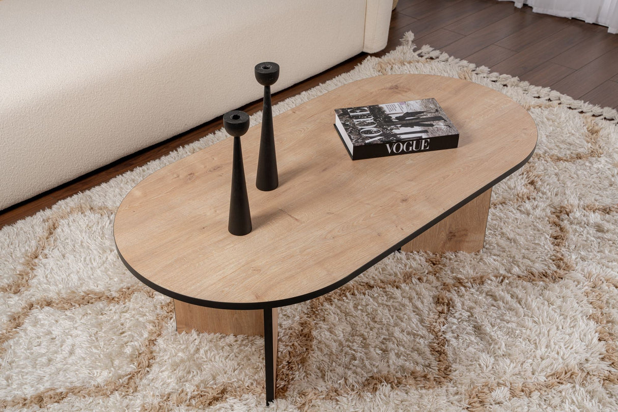 Măsuță de cafea Sable, Diverse culori, 119x60x40 cm - Stejar safir - Negru | SKU: 909NRD1113 | Măsuță de cafea Sable, 119x60x40 cm, varianta Stejar safir - Negru, produs pentru amenajarea locuinței, disponibil online în România la CasaMob