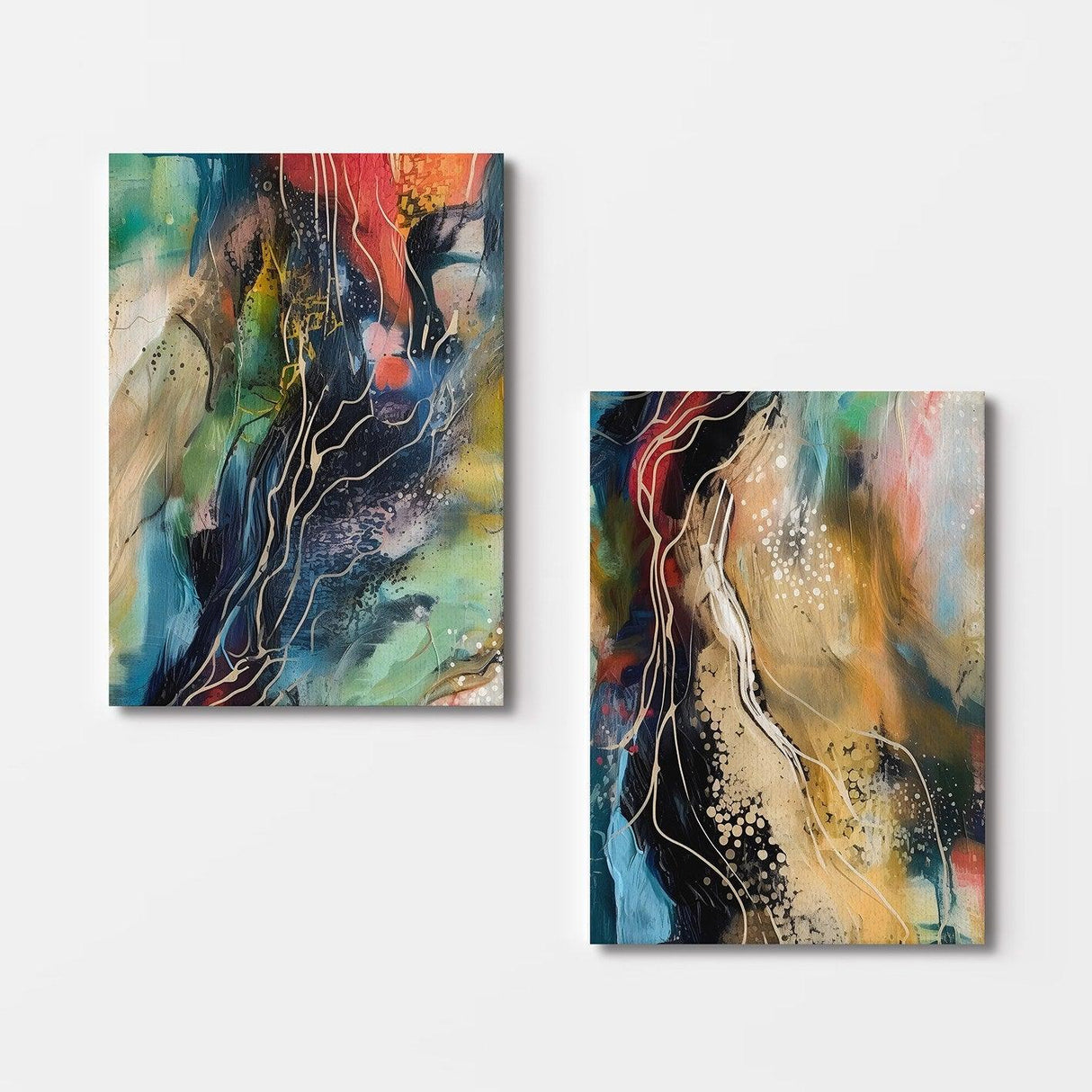 Tablou Canvas (2 bucăți) 2KNV4380, Multicolor, 110x70 cm