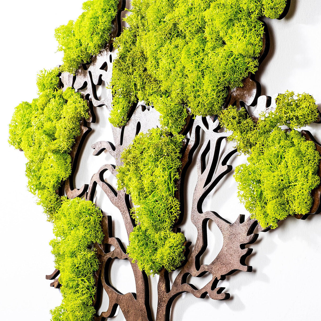 Accesoriu decorativ de perete Tree 2, Verde, 59x71 cm