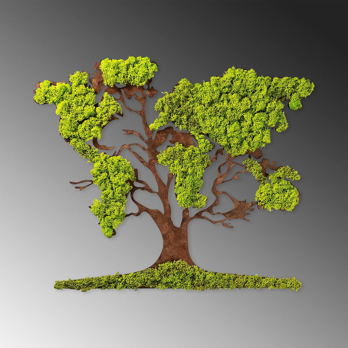 Accesoriu decorativ de perete Tree 2, Verde, 59x71 cm