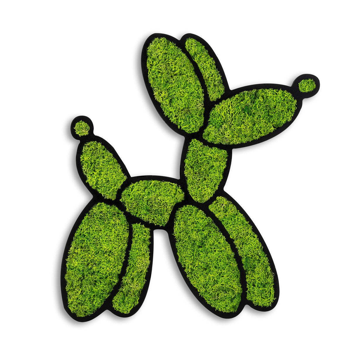 Decorațiune de perete din lemn Moss - Balloon Dog, Verde, 43x44x1 cm