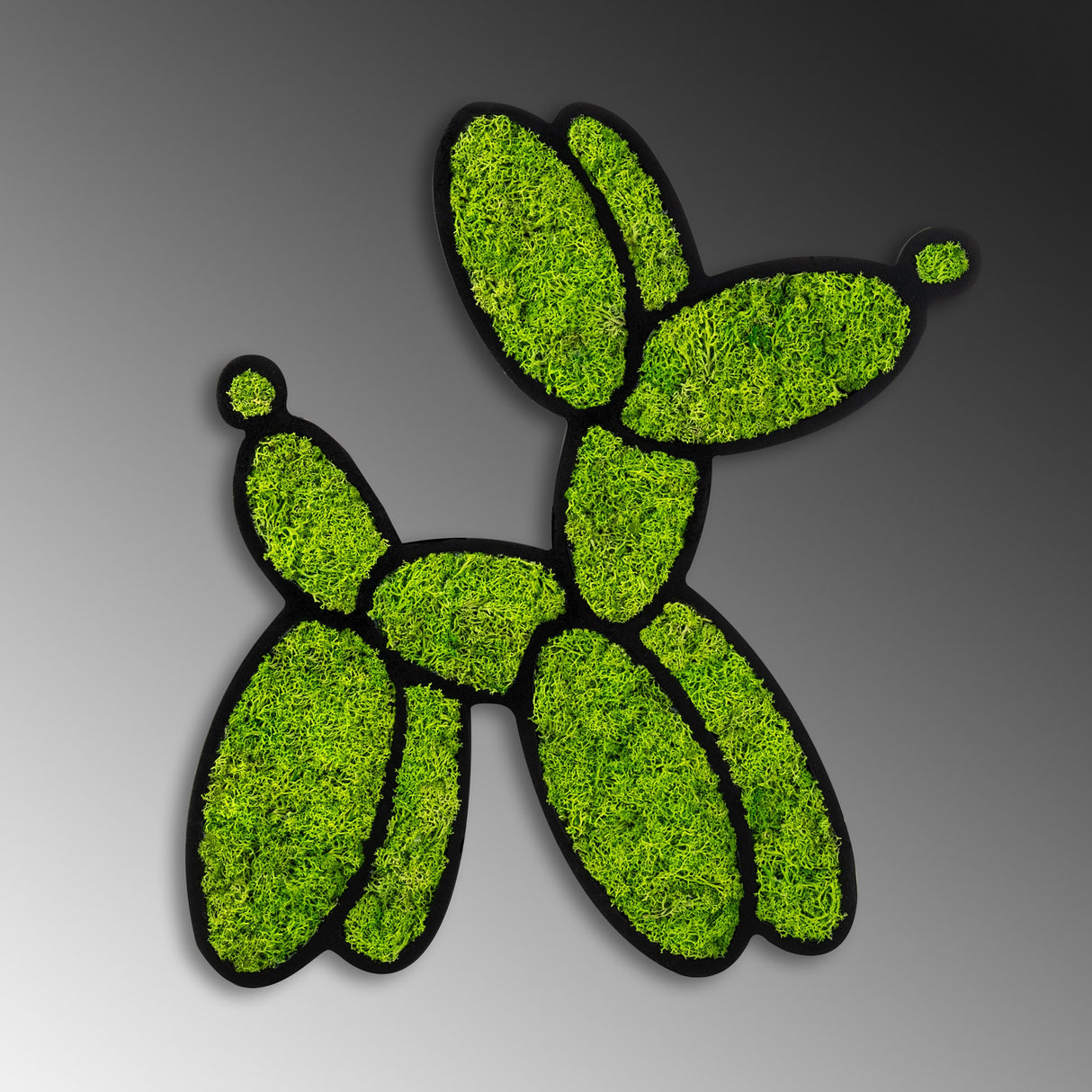 Decorațiune de perete din lemn Moss - Balloon Dog, Verde, 43x44x1 cm