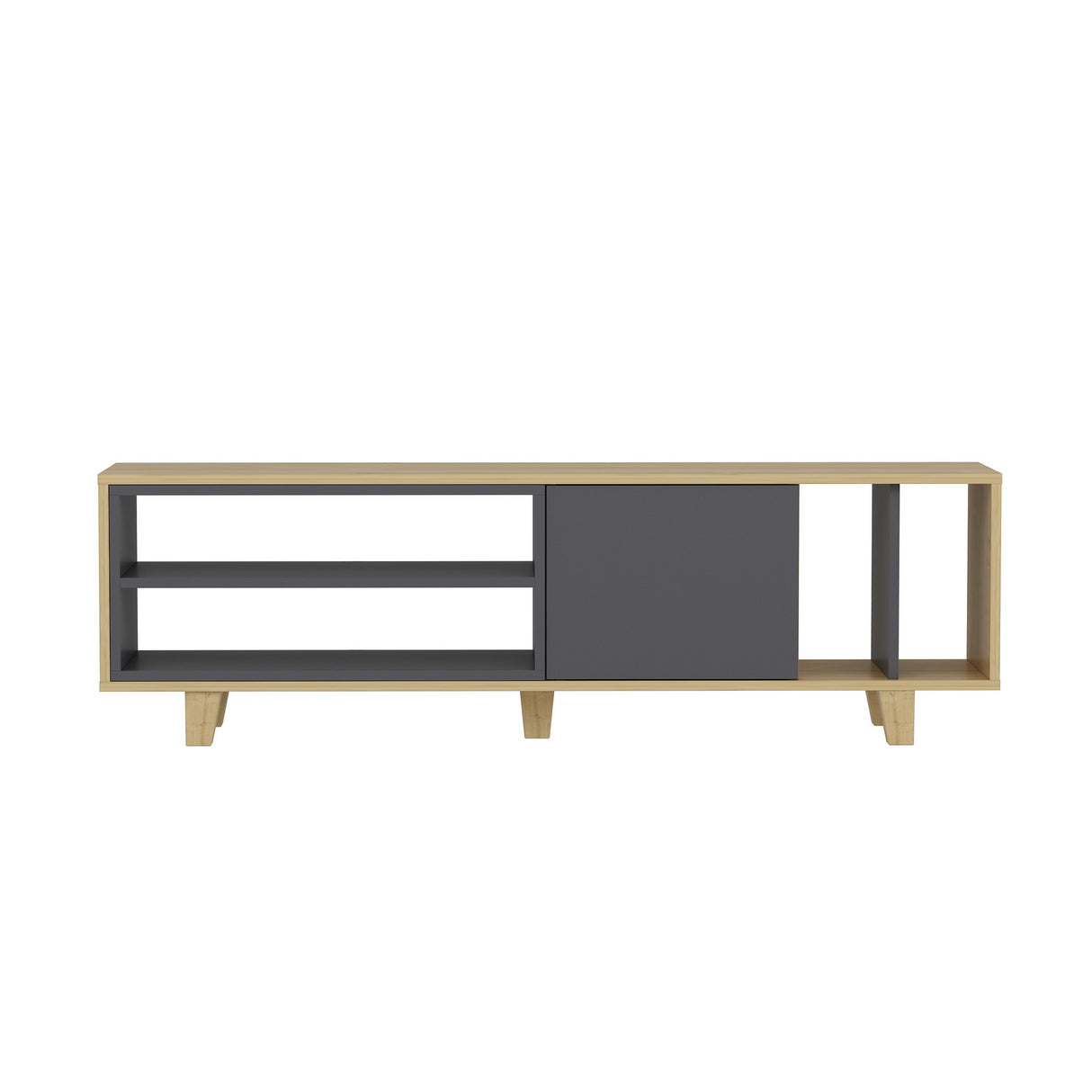 Comodă TV Rosmar, Stejar - Antracit, 160x35x49 cm