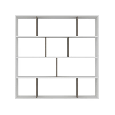 Bibliotecă Hodbi, Alb - Wenge, 145.2x25x145 cm, SKU 935CMN1113, imagine 3