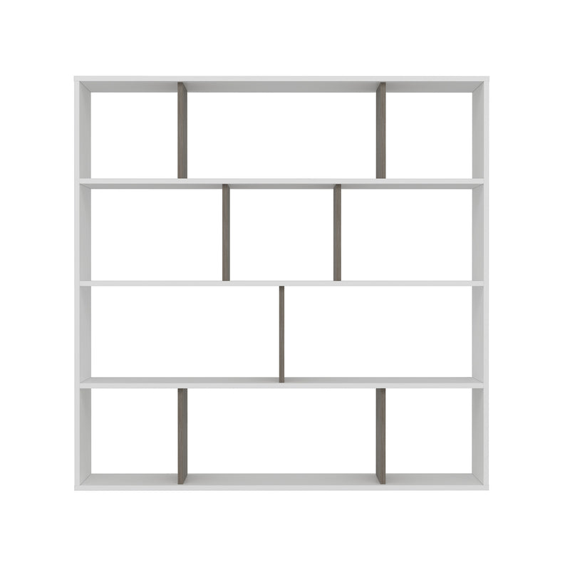 Bibliotecă Hodbi, Alb - Wenge, 145.2x25x145 cm, SKU 935CMN1113, imagine 3