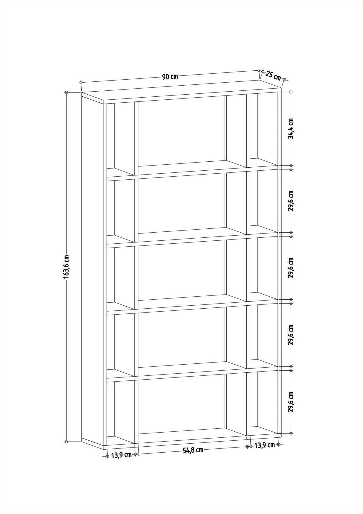 Bibliotecă Sanborn, Diverse culori, 90x25x164 cm - Antracit | SKU: 935CMN1121 | Bibliotecă Sanborn, 90x25x164 cm, varianta Antracit, produs pentru amenajarea locuinței, disponibil online în România la CasaMob