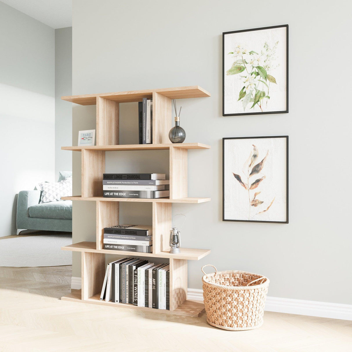 Bibliotecă Harmon, Diverse culori, 90x25x127 cm - Stejar | SKU: 935CMN1134 | Bibliotecă Harmon, 90x25x127 cm, varianta Stejar, produs pentru amenajarea locuinței, disponibil online în România la CasaMob