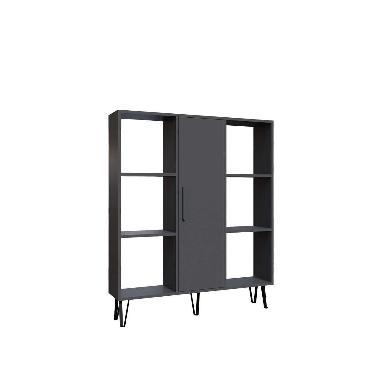 Bibliotecă Peoria, Antracit, 120x25x142 cm