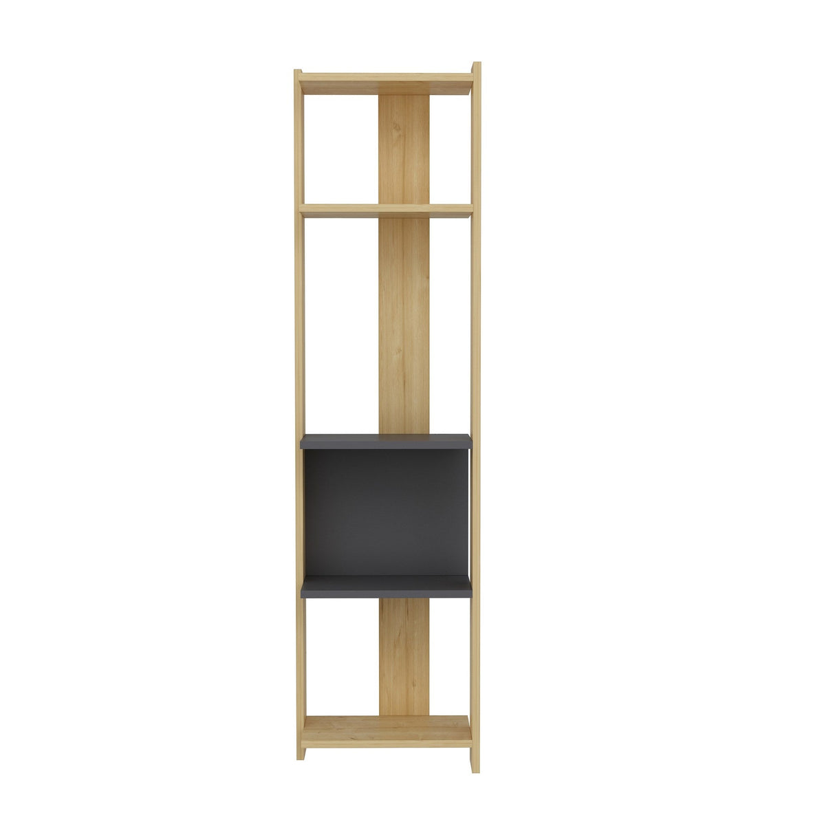 Bibliotecă Abis Narrow, Diverse culori, 44x27x165 cm - Stejar - Antracit | SKU: 935CMN1152 | Bibliotecă Abis Narrow, 44x27x165 cm, varianta Stejar - Antracit, produs pentru amenajarea locuinței, disponibil online în România la CasaMob