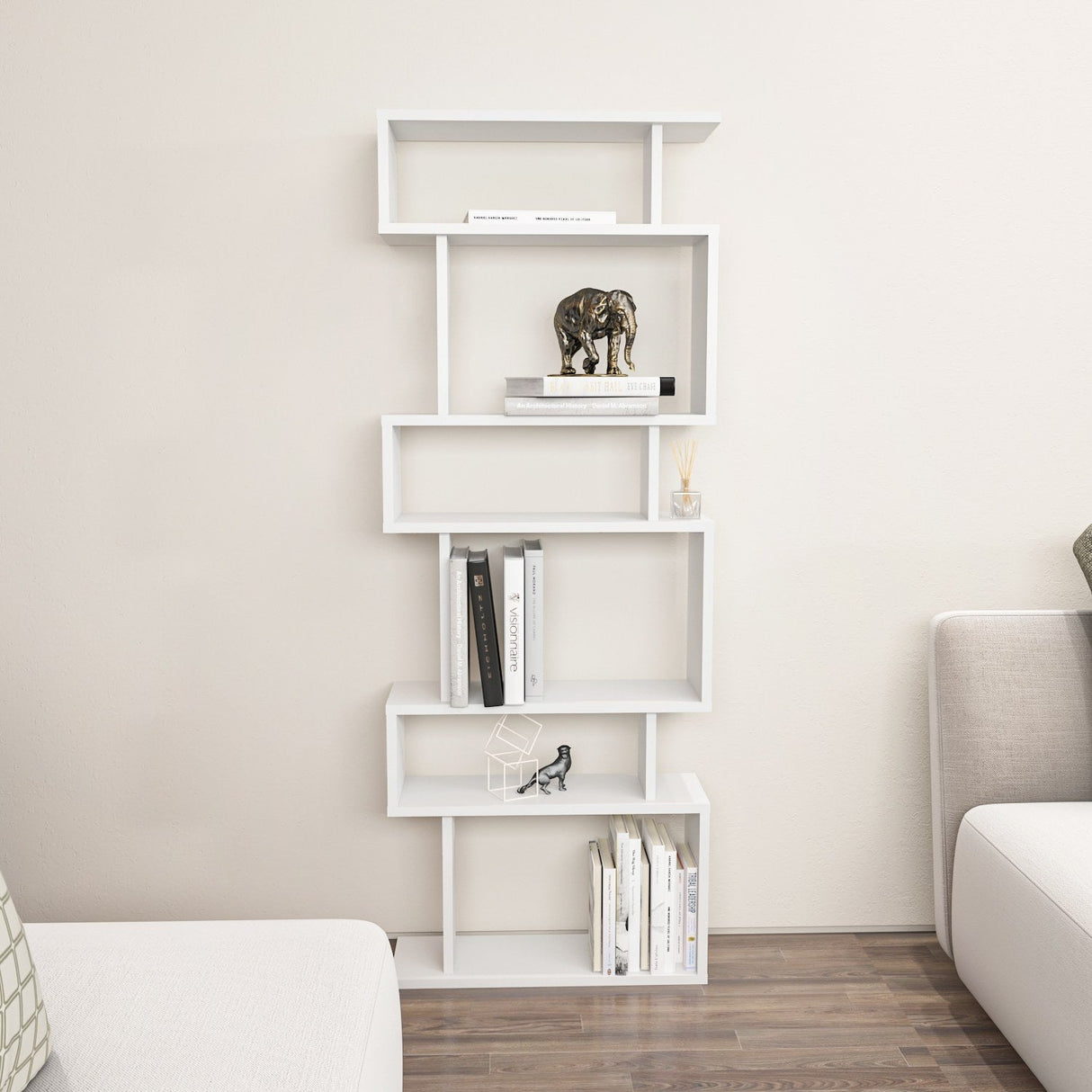 Bibliotecă Bates, Diverse culori, 60x20x160 cm - Alb | SKU: 935CMN1170 | Bibliotecă Bates, 60x20x160 cm, varianta Alb, produs pentru amenajarea locuinței, disponibil online în România la CasaMob