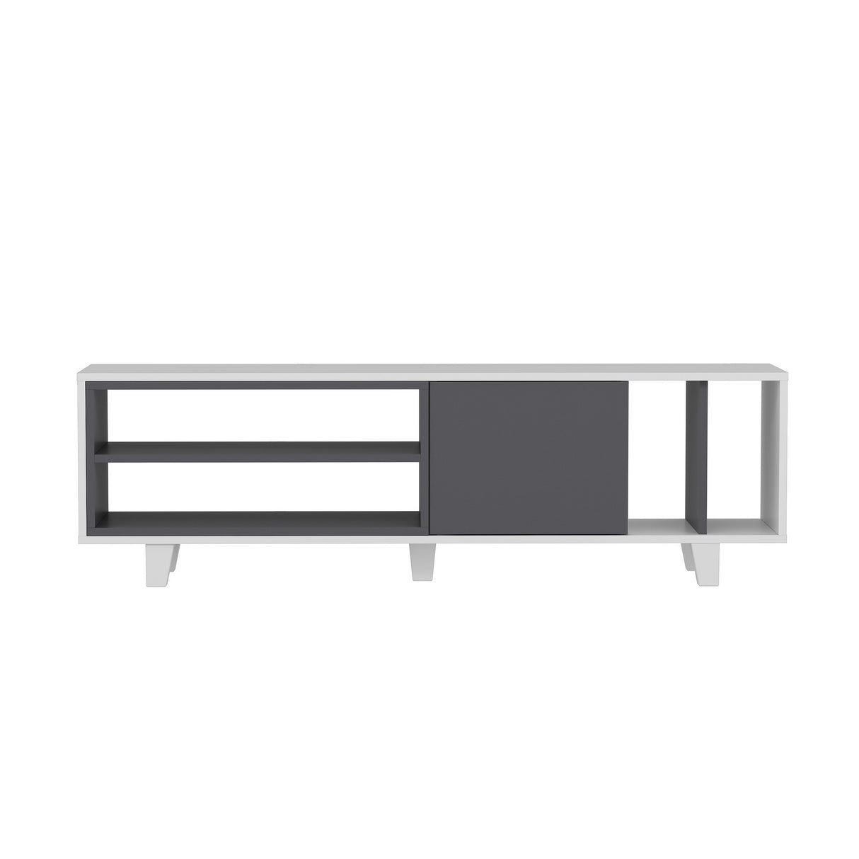 Comodă TV Rosmar, Alb - Antracit, 160x35x49 cm