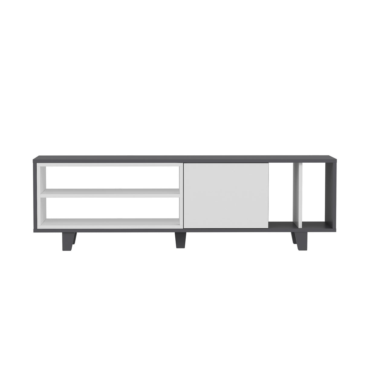 Comodă TV Rosmar, Alb - Antracit, 160x35x49 cm