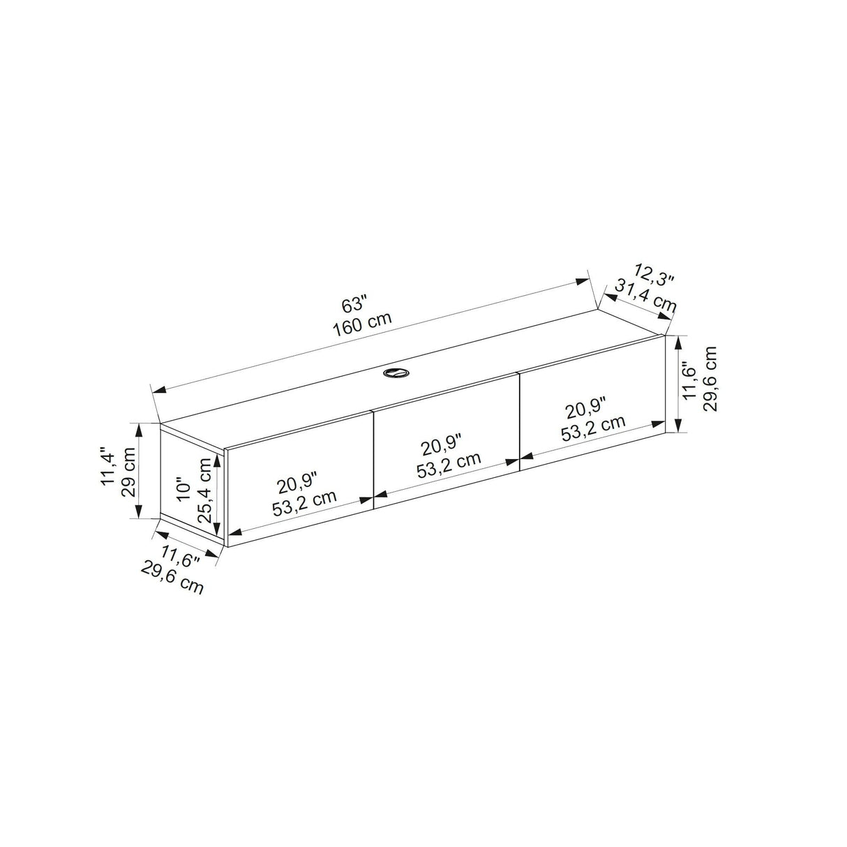 Comodă TV Denby, Diverse culori, 160x31x30 cm - Antracit | SKU: 935CMN1453 | Comodă TV Denby, 160x31x30 cm, varianta Antracit, produs pentru amenajarea locuinței, disponibil online în România la CasaMob