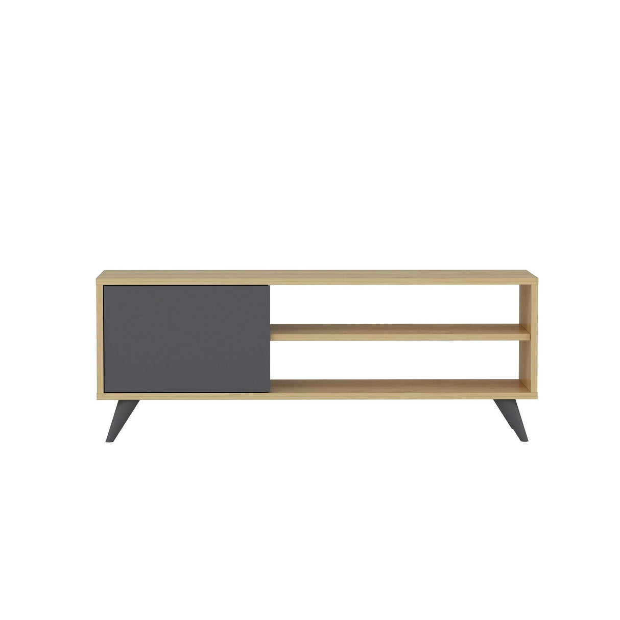 Comodă TV Venga, Diverse culori, 120x35x48 cm - Stejar - Antracit | SKU: 935CMN2307 | Comodă TV Venga, 120x35x48 cm, varianta Stejar - Antracit, produs pentru amenajarea locuinței, disponibil online în România la CasaMob