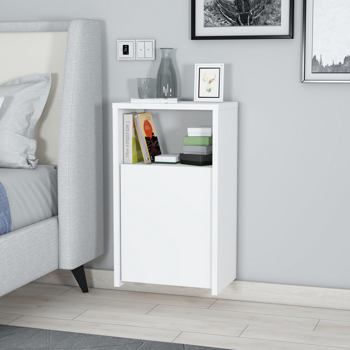 Noptieră Fungo, Diverse culori, 36x25x61 cm - Alb | SKU: 935CMN2422 | Noptieră Fungo, 36x25x61 cm, varianta Alb, produs pentru amenajarea locuinței, disponibil online în România la CasaMob