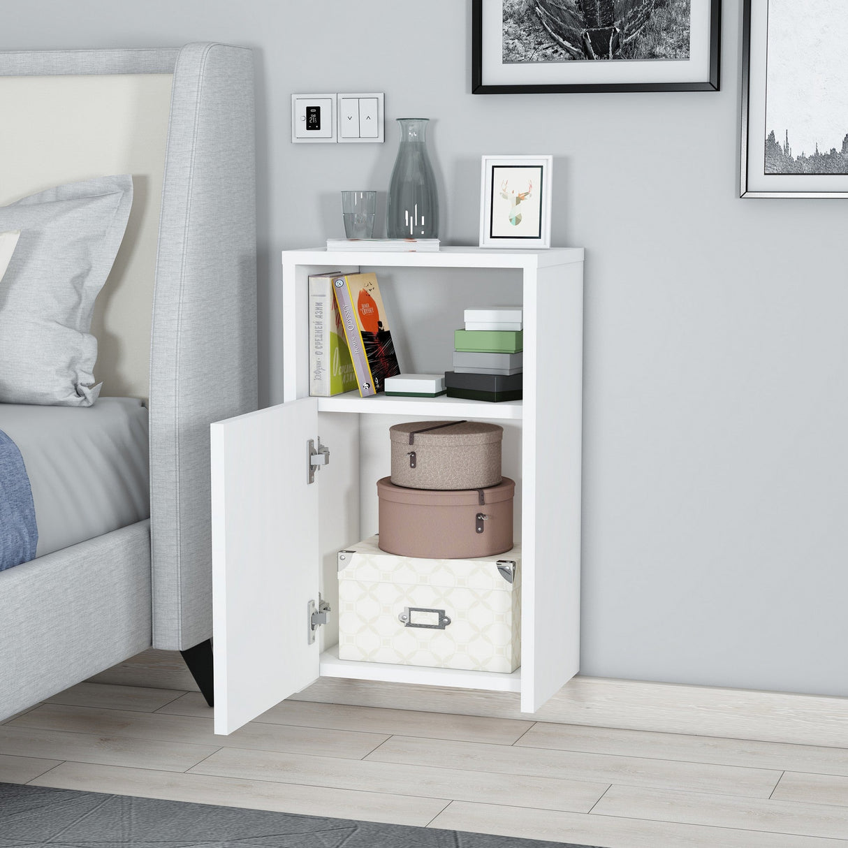 Noptieră Fungo, Diverse culori, 36x25x61 cm - Alb | SKU: 935CMN2422 | Noptieră Fungo, 36x25x61 cm, varianta Alb, produs pentru amenajarea locuinței, disponibil online în România la CasaMob