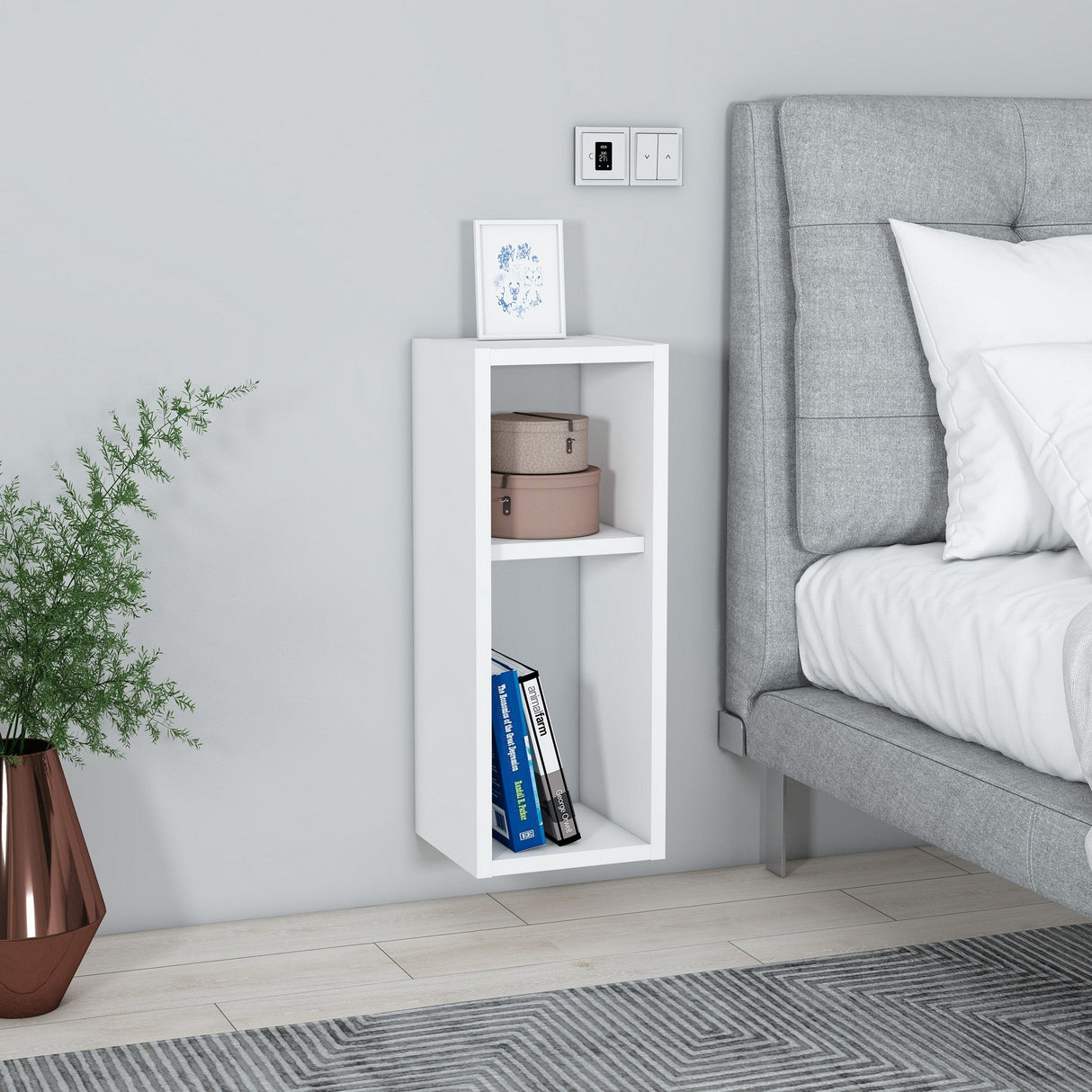 Noptieră Klaus, Diverse culori, 23x22x60 cm - Alb | SKU: 935CMN2426 | Noptieră Klaus, 23x22x60 cm, varianta Alb, produs pentru amenajarea locuinței, disponibil online în România la CasaMob