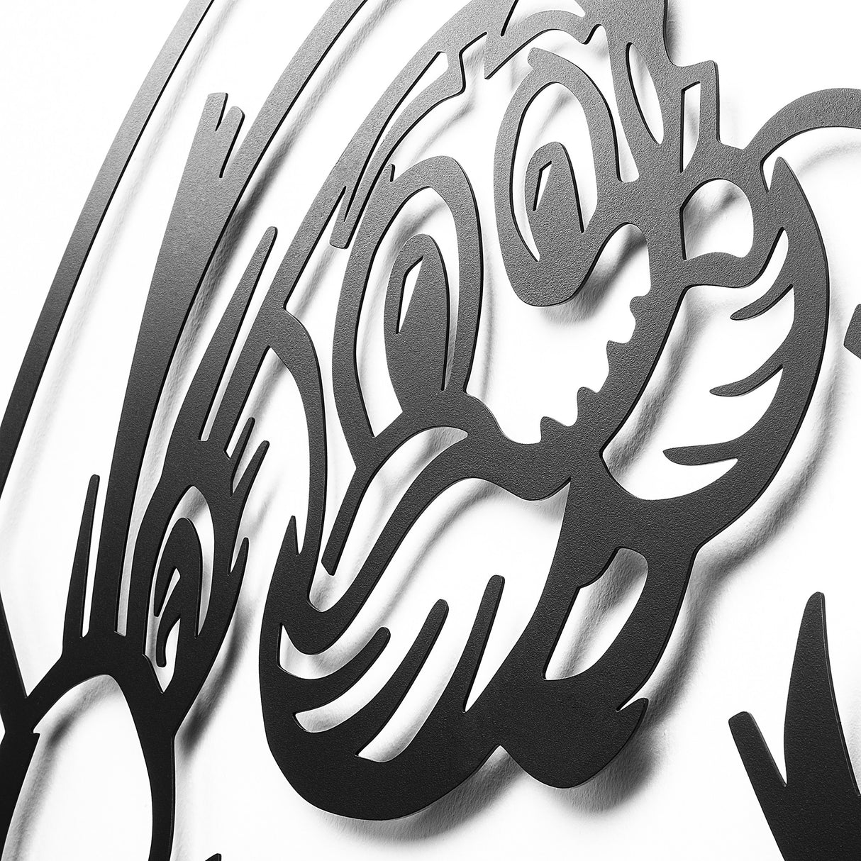 Decorațiune de perete din metal XMASBLACK - 014, Negru, 61x59x0 cm