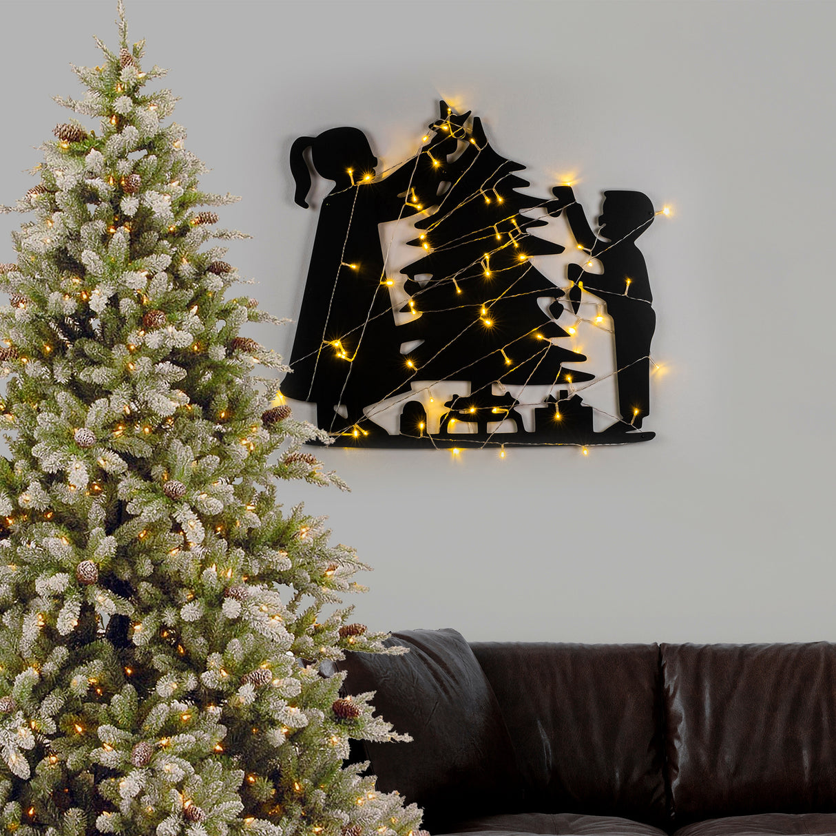 Decorațiune de perete din metal XMASBLACK - 016, Negru, 39x64x0 cm
