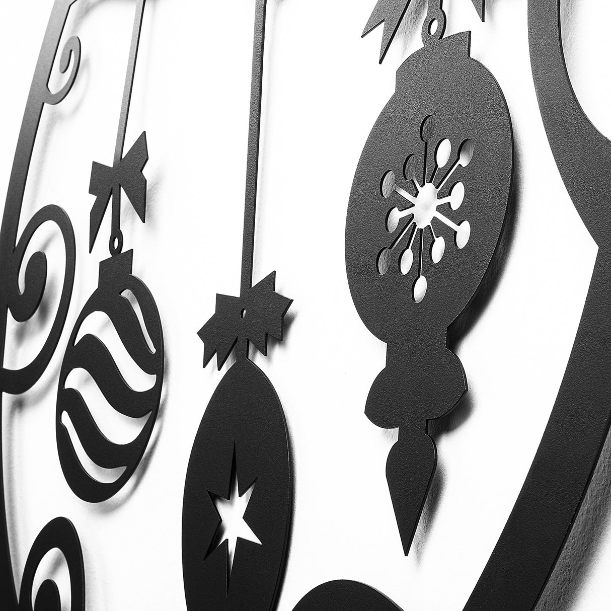 Decorațiune de perete din metal XMASBLACK - 028, Negru, 60x64x0 cm