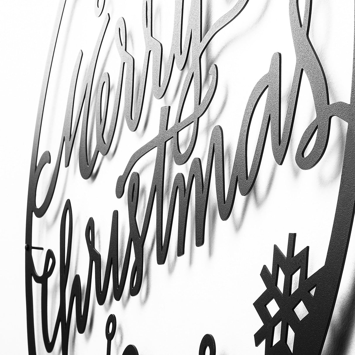 Decorațiune de perete din metal XMASBLACK - 030, Negru, 66x63x0 cm