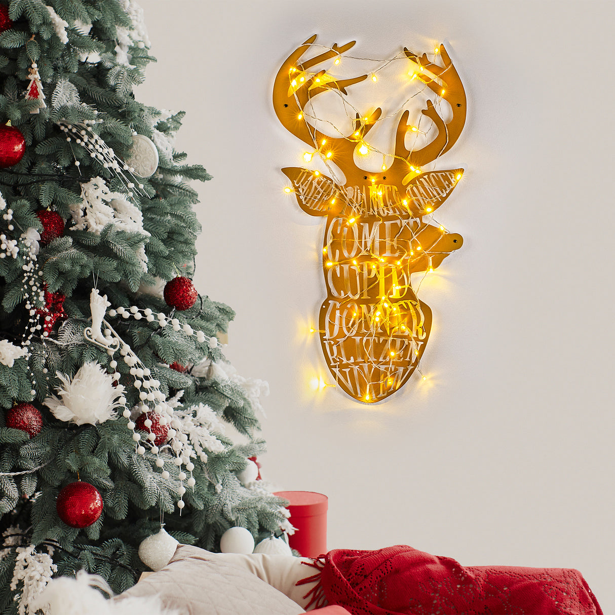 Decorațiune de perete din metal XMASGOLD - 003, Auriu, 36x56x0 cm