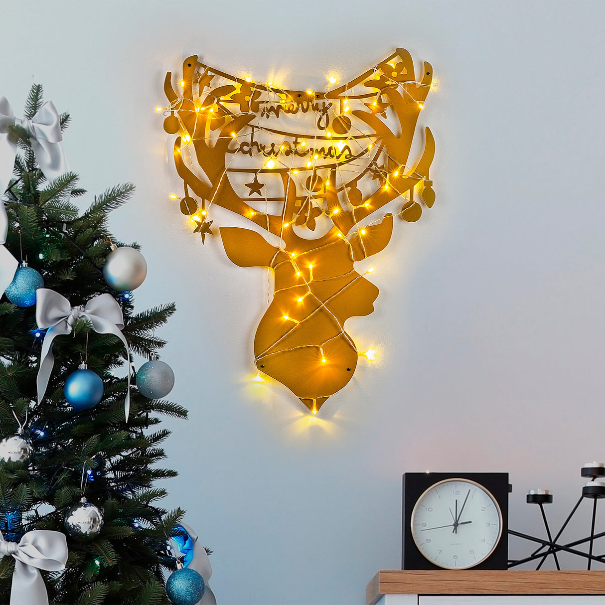 Decorațiune de perete din metal XMASGOLD - 026, Auriu, 52x70x0 cm