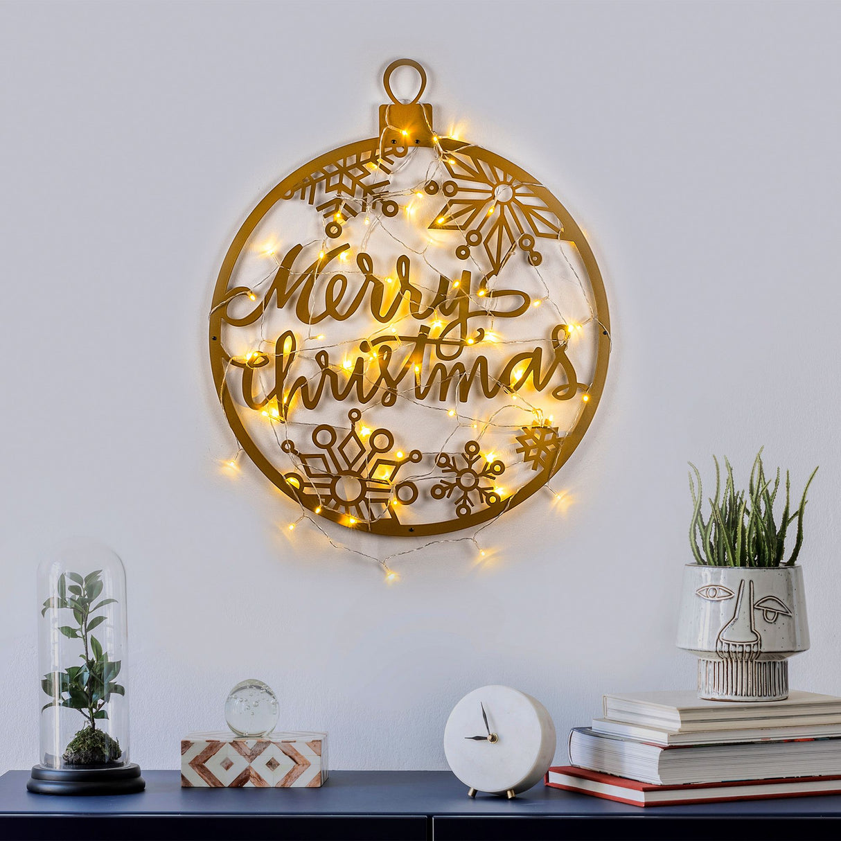 Decorațiune de perete din metal XMASGOLD - 030, Auriu, 66x63x0 cm