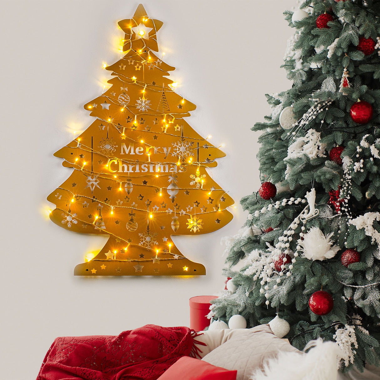 Decorațiune de perete din metal XMASGOLD - 031, Negru, 70x100x0 cm